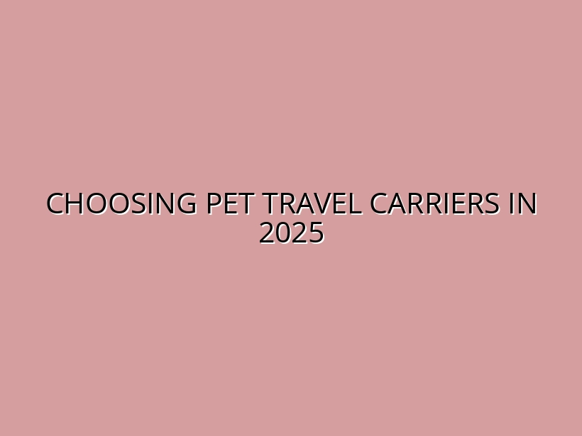 Pet Travel Approved Carriers: What to Look for in 2025