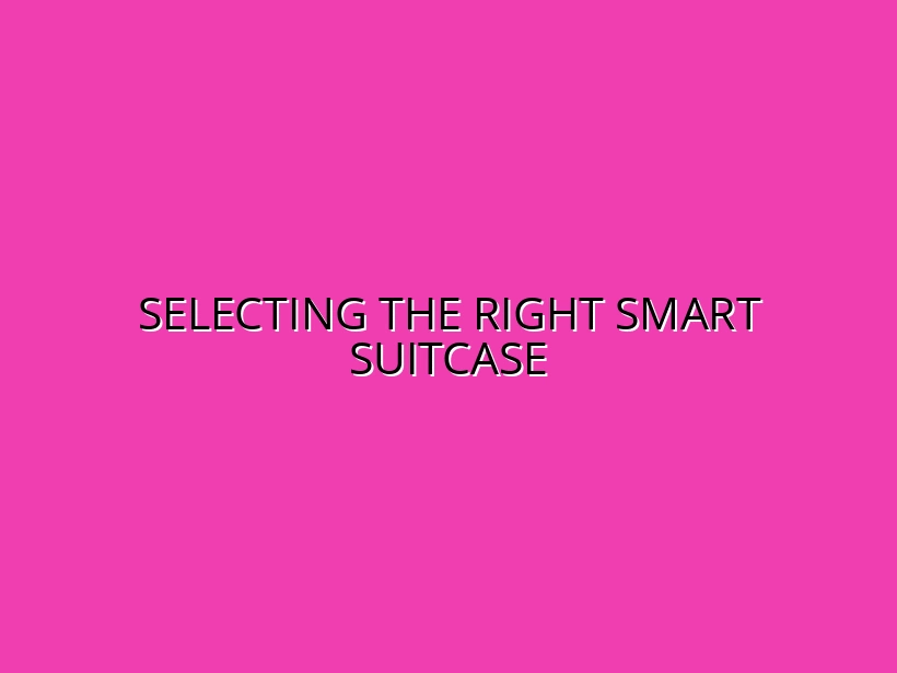How to Choose the Best Smart Suitcase for Your Needs