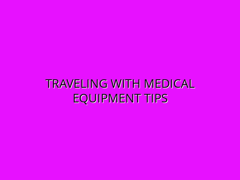 Traveling with Medical Equipment Tips