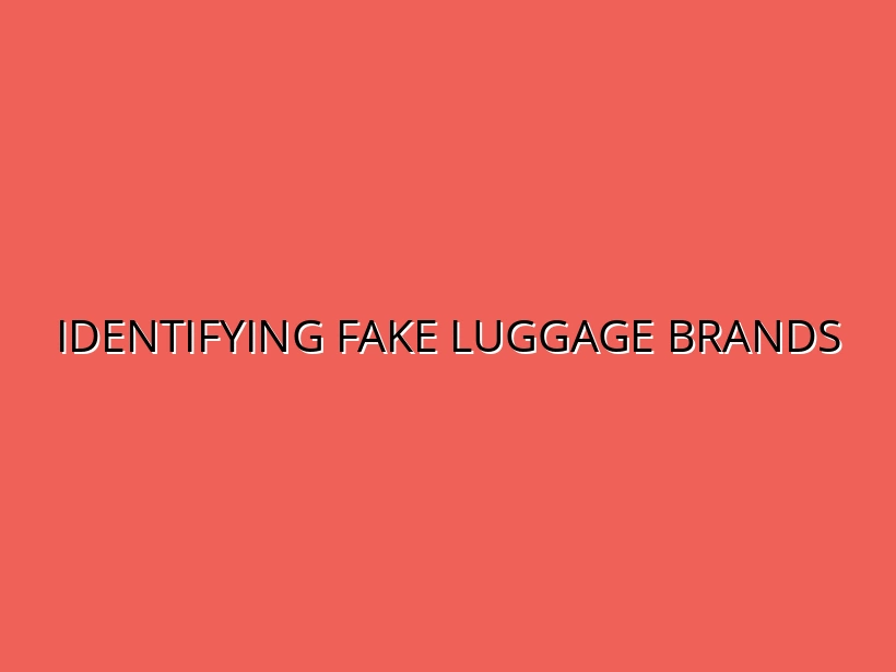 Identifying Fake Luggage Brands