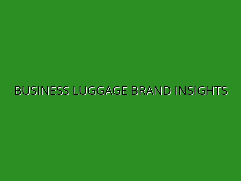 Top Business Luggage Brands Reviewed: Features and Benefits