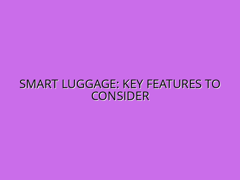 Top Features to Look for in Smart Luggage: Technology and Security