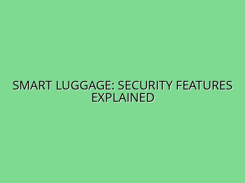 Smart Luggage: Security Features Explained